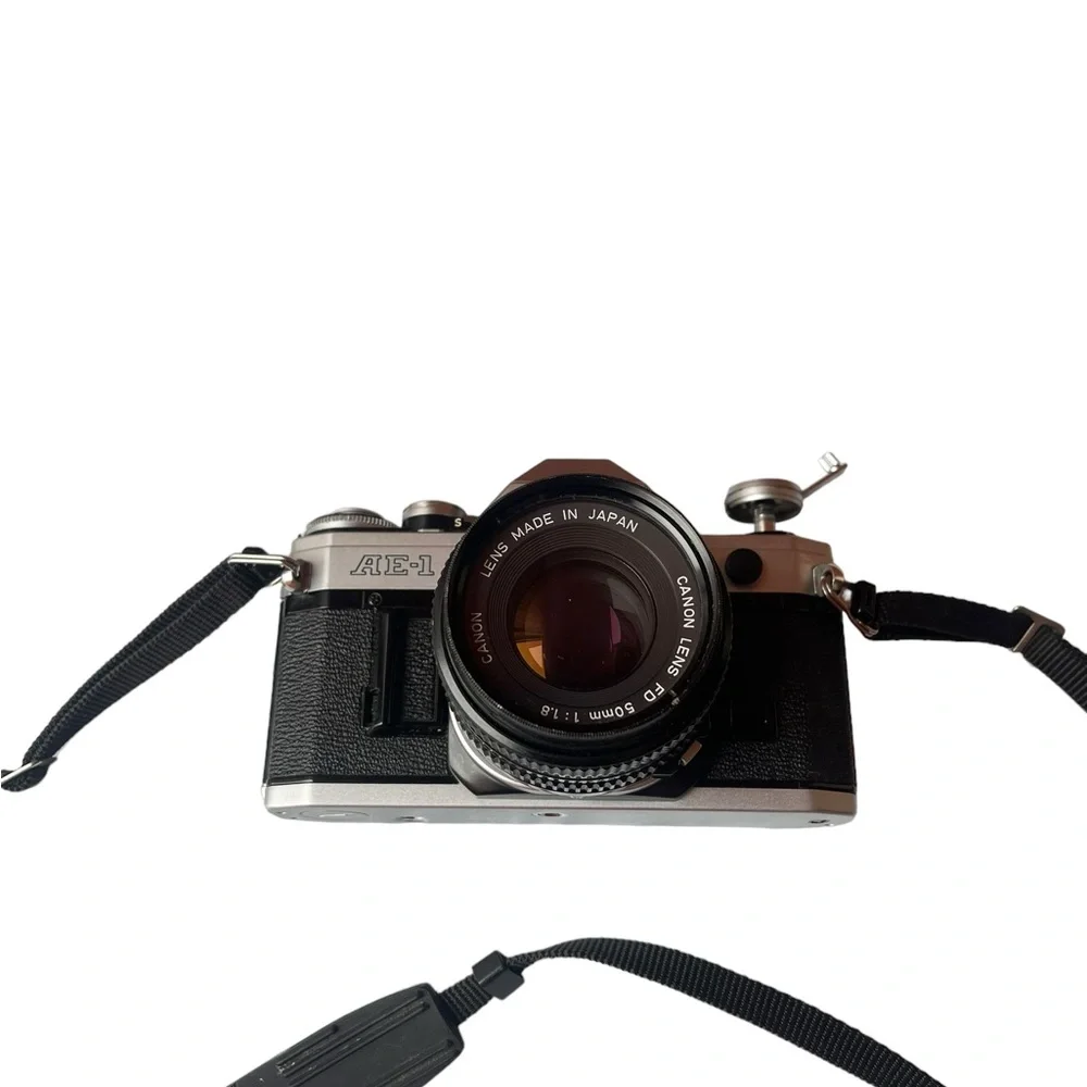 Canon AE-1 Program Chrome 35mm Film SLR Camera w/ 50mm F1.8 Lens used - Picture 9 of 9